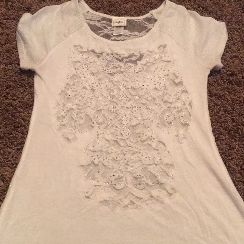 White sparkly shirt